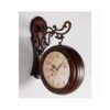 Double Sided Wall Clock - Brown