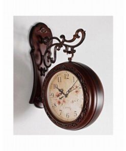 Double Sided Wall Clock - Brown