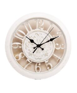 Gold Shaded Wall Décor Clock - 11x11 inch - White