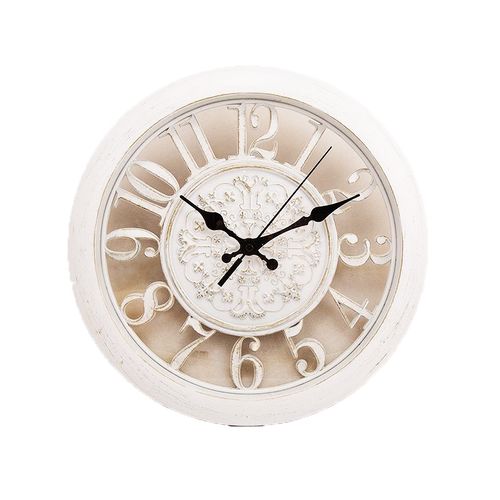 Gold Shaded Wall Décor Clock - 11x11" - White