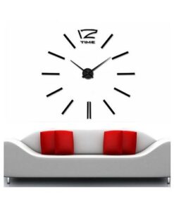 Modern 3D Mirror Acrylic Wall Clock - Black