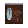 Wall Clock With 3 Key Hangers And Wooden Storage Draw For Documents Brown By Hartco