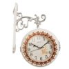 Europeon Style - Double Face Wall Clock 25X18&Quot; - White 1 Europeon Style - Double Face Wall Clock 25X18&Quot; - White