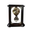 Big Wall Clock With Traditional Pendulum In Maroon / Wood Color