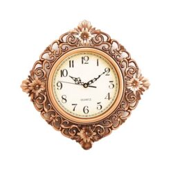 Floral Pattern Bronze Wall Clock - 12x12