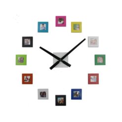 12 Photo Wall Clock & Photo Frame - Multicolor