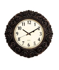 Gold Shaded Antique Wall Clock - 17x17 inch - Black