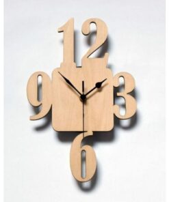 Wooden Modern Digits Type Wall Clock