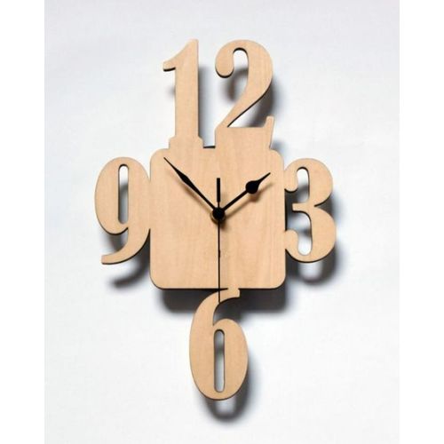 Wooden Modern Digits Type Wall Clock