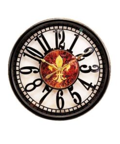 Black Classic Shiny Vintage Wall Clock - 12 x 12 inch