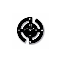 Rubian Cut Circle Wallclock - Black 5 Rubian Cut Circle Wallclock - Black