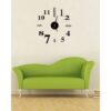 Number 3D Sticker Wall Clock - Black