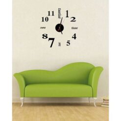 Number 3D Sticker Wall Clock - Black
