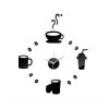 Tea Time Wall Clock - Black