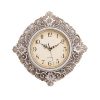 Floral Pattern Wall Clock With Silver Finish - 12x12"