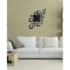 Multi-Square Decorative Wall Clock - Black