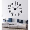 3d Acrylic Real Wall Clock Mirror Sticker - Black