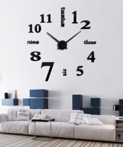 3d Acrylic Real Wall Clock Mirror Sticker - Black