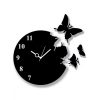 Flying Butterflies Wall Clock - Black