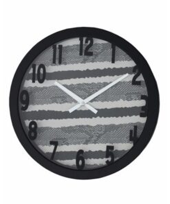 Fabric Texture  King Snake Wall Clock - Black & White