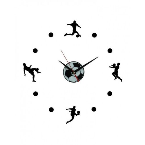 Football Design Wall Clock - Black