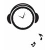 Headphones Wall Clock - Black