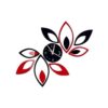 Leaves Wall Clock - Red &Amp; Black