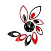 Leaves Design Wall Clock - Red &Amp; Black