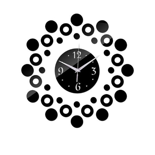 Multi-Circle Decorative Wall Clock - Black