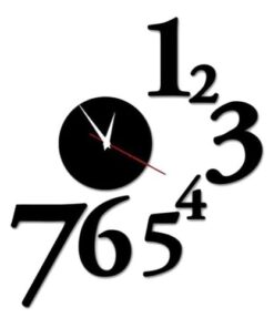 3D Fancy Wall Clock - Black