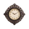 Floral Pattern Wall Clock With Black Finish - 12x12"