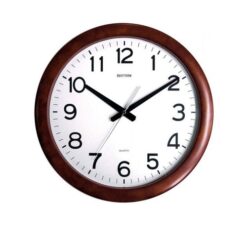 C M G919 N R06 - Wooden Wall Clock - Brown & White