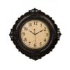 Floral Embossed Antique Wall Clock - 17&Quot;X17&Quot; - Black
