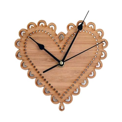 Heart Shaped Wooden Wall Clock