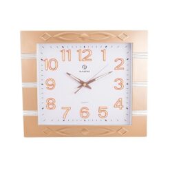 Black Center Dial Golden Radium Numbers Wall Clock 14x16" - Golden and Silver