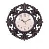 Flower Pattern Wall Clock - Black