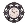 Flower Pattern Wall Clock - Black
