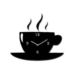 Tea Cup WallClock - Black