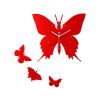 Butterfly Design Wall Clock - Red