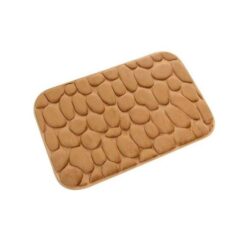 Pack Of 2 - 3D Cobblestone Entrance Mats - Brown &Amp; Golden