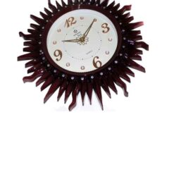 Wall Clock Sun Design Brown