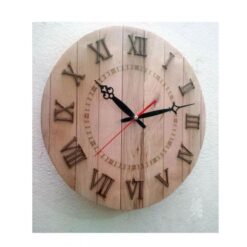 Wood Strips Vintage Wall Clock With Roman Digits