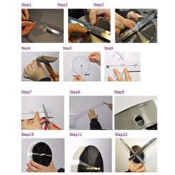 3D Acrylic Real Wall Clock Mirror Sticker - Black