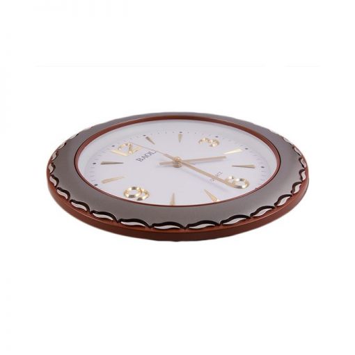 Simple And Stylish Wall Clock - Silver and Brown