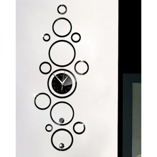 Black Acrylic Circle Clock