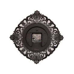 Floral Pattern Wall Clock With Black Finish - 12X12&Quot;