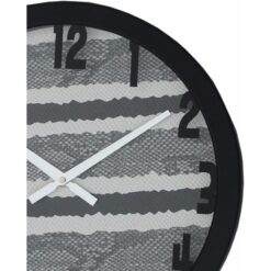 Fabric Texture King Snake Wall Clock - Black &Amp; White
