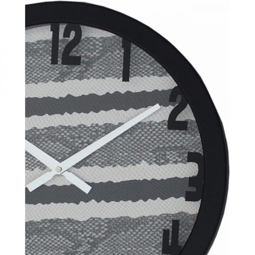 Fabric Texture King Snake Wall Clock - Black & White