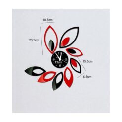 Flower Wall Clock - Black &Amp; Red
