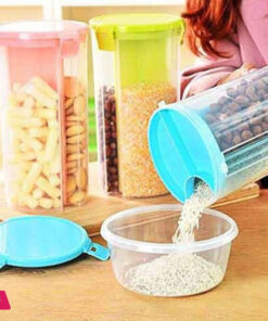3 Sections Airtight Jar for Cereals Snacks Pulses 2.2 Liter